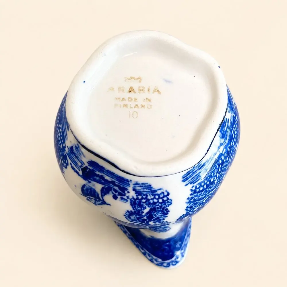 Arabia of Finland Vintage Coffee Tea Pot Creamer Blue Castle 1964–1971